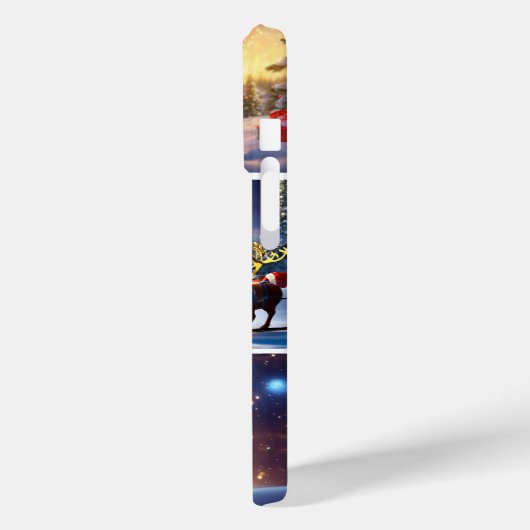 Feestelijke Kerstman iPhone 15 Pro Hoesje (Achterkant / Links)