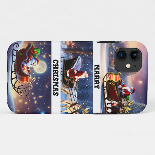 Feestelijke Kerstman iPhone Case (Achterkant (horizontaal))