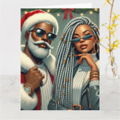 Feestelijke Kerstman Kaart (Gele Bloem)