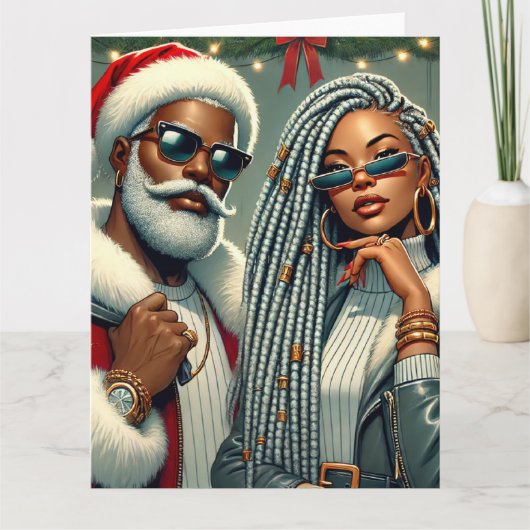 Feestelijke Kerstman Kaart (Voorkant)