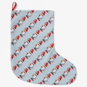 Feestelijke Kerstman Kabouter Gonk met een Glas Grote Kerstsok