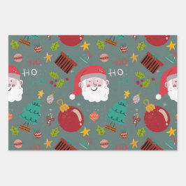 Feestelijke Kerstman Kerst Inpakpapier Vel