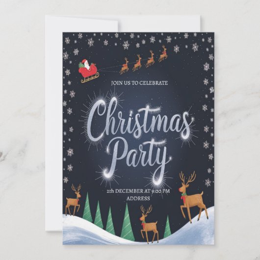 Feestelijke Kerstman Kerstfeest Uitnodiging (Voorkant)