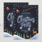 Feestelijke Kerstman Kerstfeest Uitnodiging (Voorkant / Achterkant)