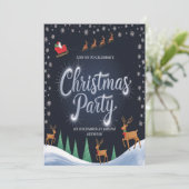 Feestelijke Kerstman Kerstfeest Uitnodiging (Staand voorkant)