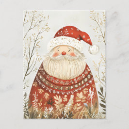 Feestelijke Kerstman Kerstgroet Briefkaart