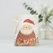 Feestelijke Kerstman Kerstgroet Briefkaart (Staand voorkant)