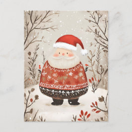 Feestelijke Kerstman Kerstgroet Briefkaart