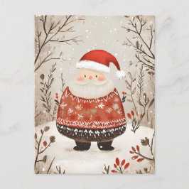 Feestelijke Kerstman Kerstgroet Briefkaart