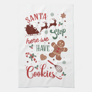 Feestelijke Kerstman kerstkoekjes Theedoek
