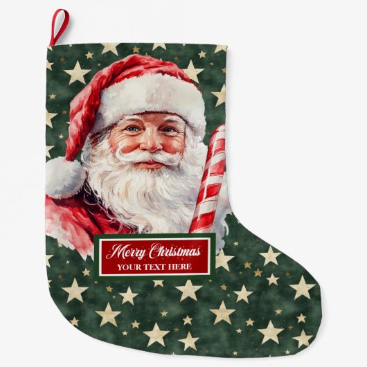 Feestelijke  Kerstman Kerstkous Grote Kerstsok (Voorkant)