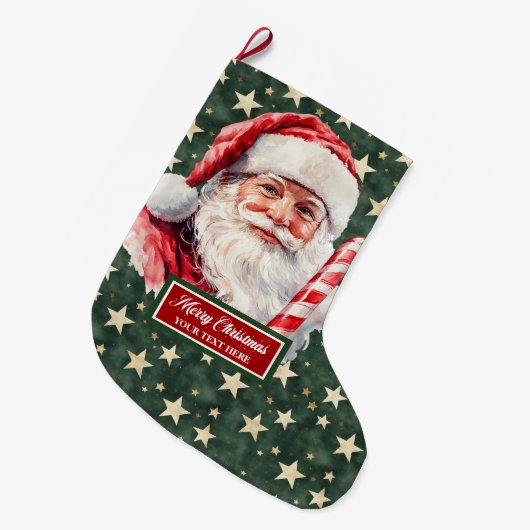 Feestelijke  Kerstman Kerstkous Grote Kerstsok (Voorkant (Hangend))