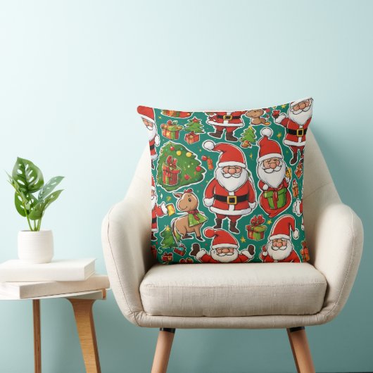 "Feestelijke Kerstman Kerstkussen" Kussen (Stoel)