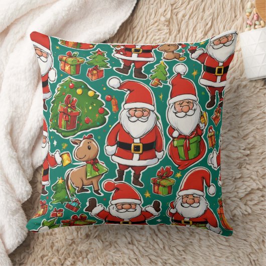 "Feestelijke Kerstman Kerstkussen" Kussen (Deken)