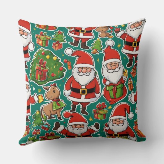 "Feestelijke Kerstman Kerstkussen" Kussen (Achterkant)