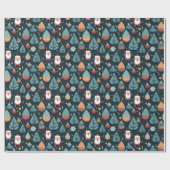 Feestelijke Kerstman Kerstmis Cadeaupapier (Vlak)