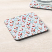 Feestelijke Kerstman Kerstpatroon Bier Onderzetter (Linkerzijde)