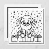 Feestelijke Kerstman kleuring Feestdagenkaart (Voorkant / Achterkant)