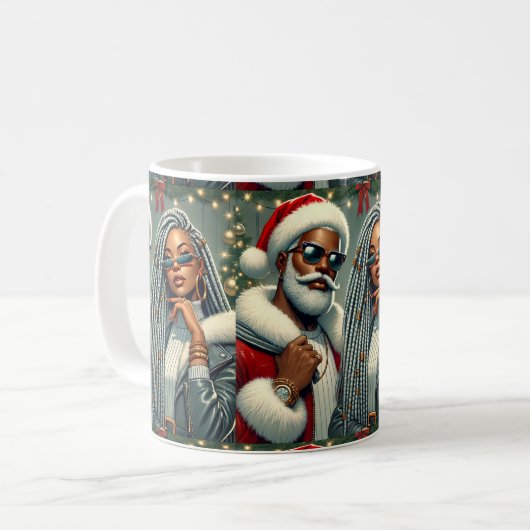 Feestelijke Kerstman Koffiemok (Voorkant links)