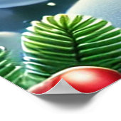 Feestelijke kerstman komt uit schoorsteen poster (Hoek)