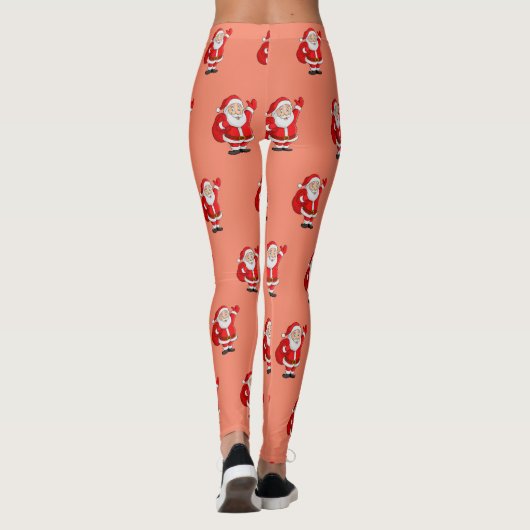 Feestelijke Kerstman Leggings (Achterkant)