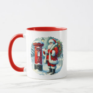 Feestelijke Kerstman letter toevoegen monogram Mok