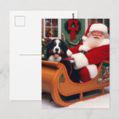 Feestelijke Kerstman levert Berner Sennenhond Briefkaart (Voorkant / Achterkant)
