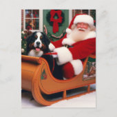 Feestelijke Kerstman levert Berner Sennenhond Briefkaart (Voorkant)