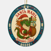 Feestelijke Kerstman Mahj Versiering Keramisch Ornament (Links)