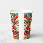 Feestelijke Kerstman met heldere kleuren en speelg Papieren Bekers (Links)