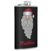 Feestelijke kerstman met krullende baard gepersona heupfles (Rechts)