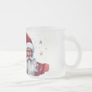 Feestelijke Kerstman met sterren Matglas Koffiemok