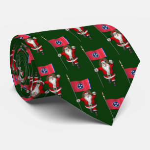 Feestelijke kerstman met vlag van een tennessee stropdas