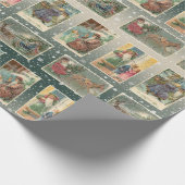 Feestelijke  Kerstman met Zilveren Hoogtepunten Cadeaupapier (Hoek)