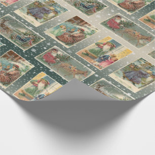 Feestelijke  Kerstman met Zilveren Hoogtepunten Cadeaupapier