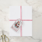 Feestelijke Kerstman op Toilet cadeau label Cadeaulabel (Met Touw)
