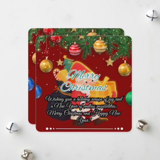 Feestelijke Kerstman & Ornamenten Kerst Feestdagenkaart