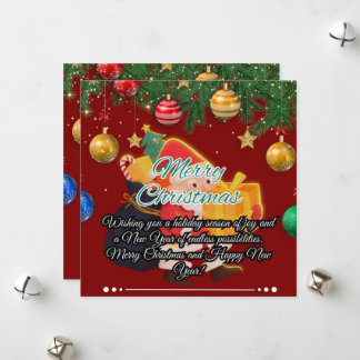Feestelijke Kerstman & Ornamenten Kerst Feestdagenkaart