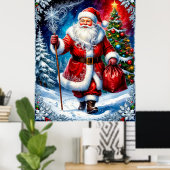 Feestelijke Kerstman Poster (Thuiskantoor)