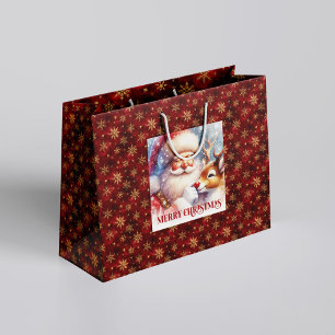 Feestelijke Kerstman Rood Neus Rudolph Cadeautas