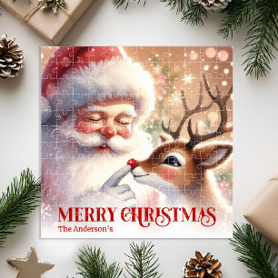 Feestelijke Kerstman Rudolph Persoonlijke Kinder C Legpuzzel
