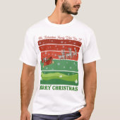 Feestelijke kerstman, slee en rendier t-shirt (Voorkant)