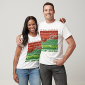 Feestelijke kerstman, slee en rendier t-shirt (Unisex)