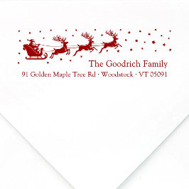 Feestelijke kerstman slee kerst terug adres  zelfinktende stempel