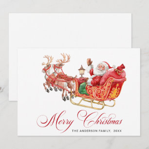 Feestelijke Kerstman slee Kerstgroet Feestdagenkaart