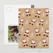 Feestelijke Kerstman Sneeuwfeest Feestdagenkaart (Voorkant / Achterkant)