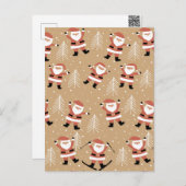 Feestelijke Kerstman Sneeuwige Viering Feestdagenkaart (Voorkant / Achterkant)