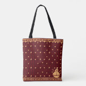 Feestelijke Kerstman Sneeuwpop Goud Tote Bag (Achterkant)