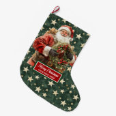 Feestelijke Kerstman Stocking Gepersonaliseerde Na Grote Kerstsok (Voorkant (Hangend))