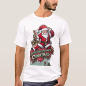 Feestelijke Kerstman T-Shirt Design (Voorkant)